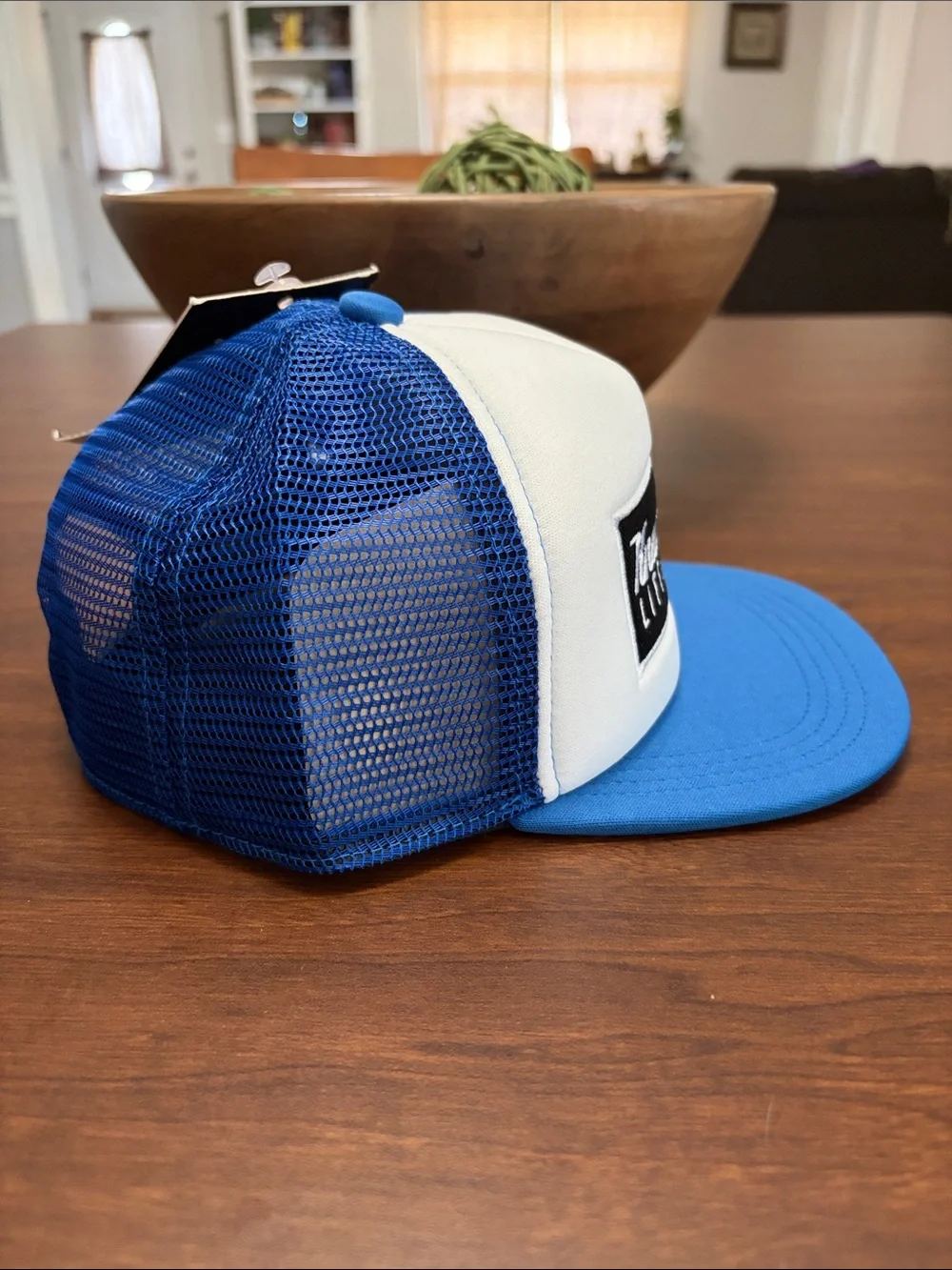 Blue & White Kids Trucker Hat size medium